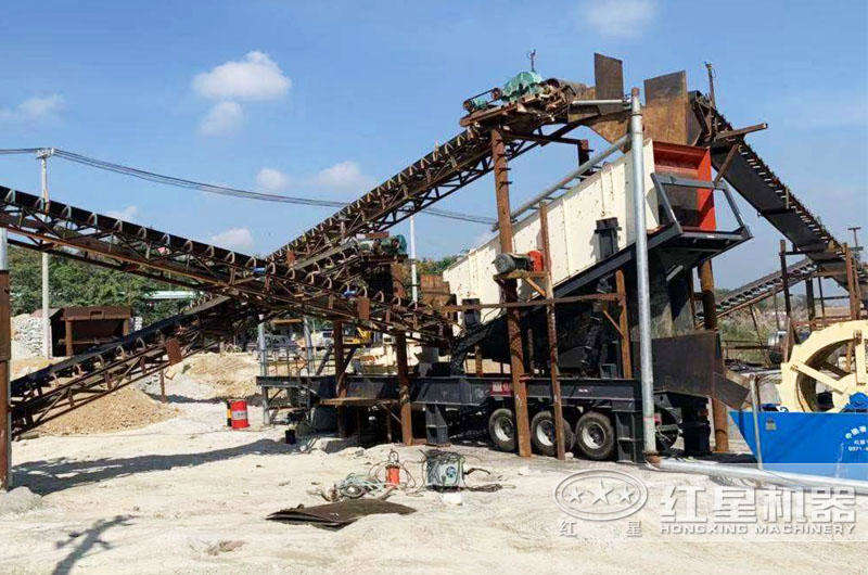 湖北移動制砂篩分破碎機生產現場 湖北移動制砂篩分破碎機生產現場