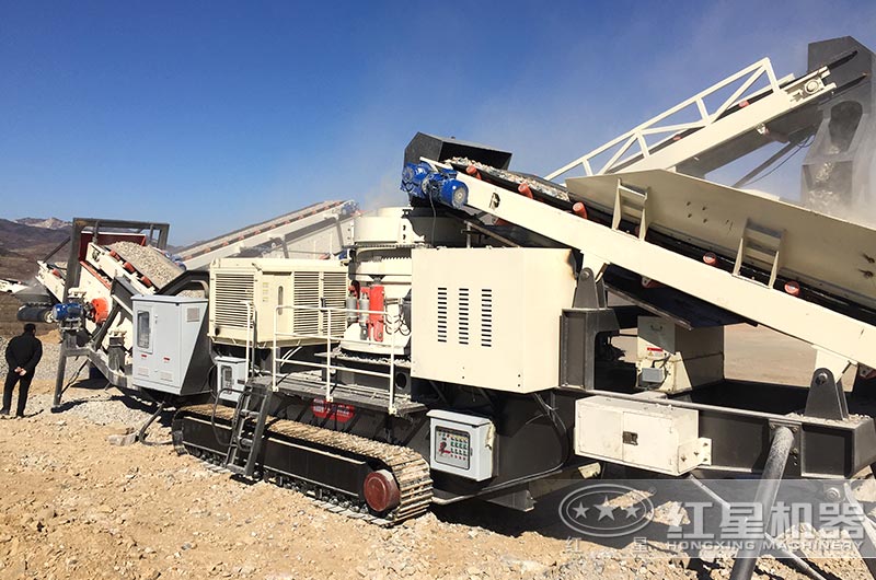 流動打石子機作業現場圖 流動打石子機作業現場圖