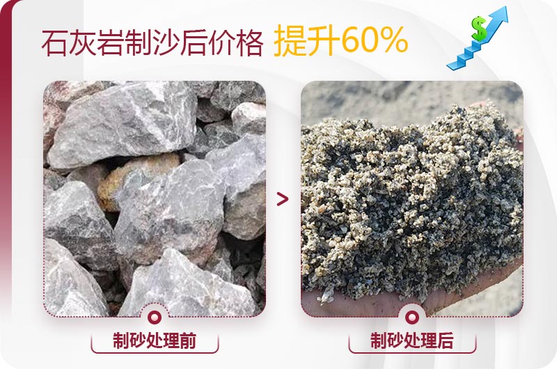 石灰巖制沙前后圖 石灰巖制沙前后圖